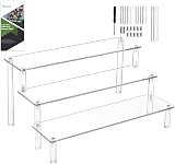 Worown 3-Tier Acrylic Riser Shelf Clear Display Stand 12in x 3.15in x 4mm view 1