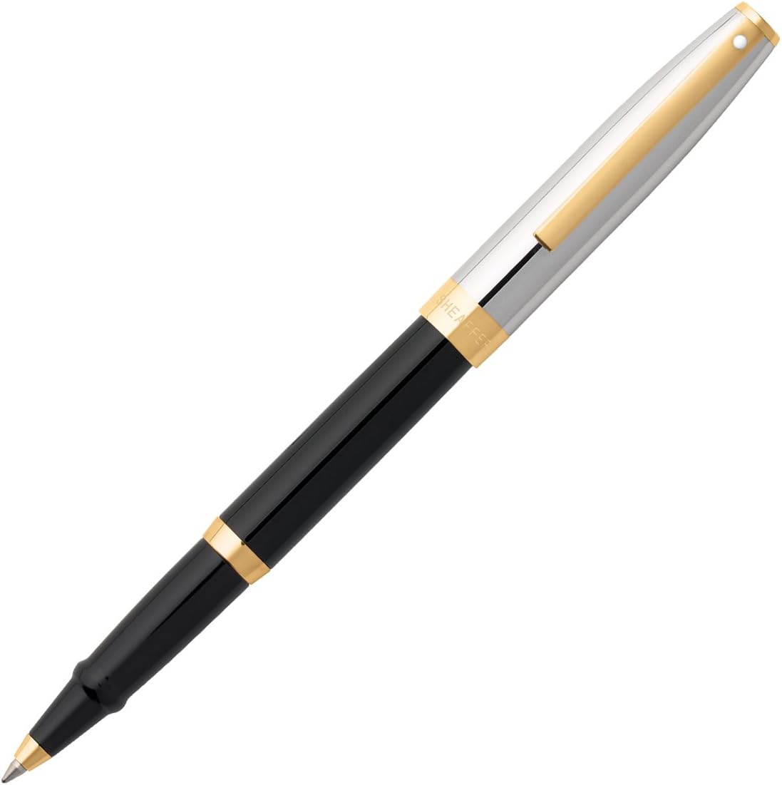 Sheaffer Sagaris 9475 - Black Barrel and Chrome Cap Featuring Gold Tone Trim Roller ball Pen