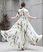 MedeShe Women's Summer Floral Long Beach Maxi Dress Lightweight Sundress (Large)