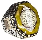 Men's 925 sterling silver ring, Amber created
