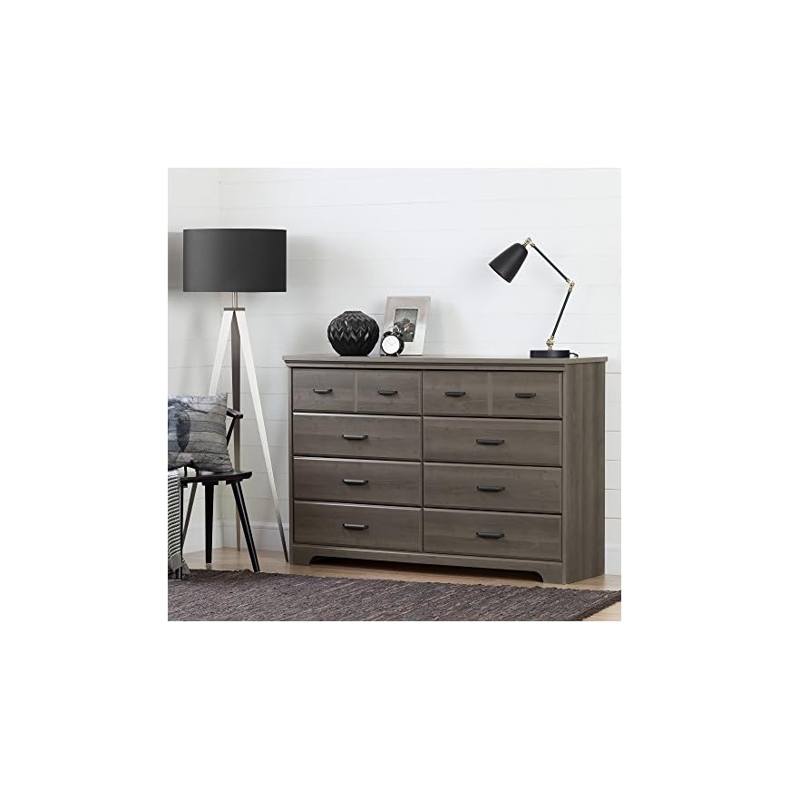 South Shore Versa Collection 8Drawer Double Dresser, Ebony with