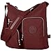 Oakarbo Crossbody Bag Nylon Multi-Pocket Travel Shoulder Bag (1204 Wine red, Large)