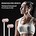 LEYOUDY Wireless Bluetooth Headphones Bluetooth V4.1 Earbuds Sport Stereo Headset, Noise Cancelling Sweat Proof Earphones - (Rose Gold)