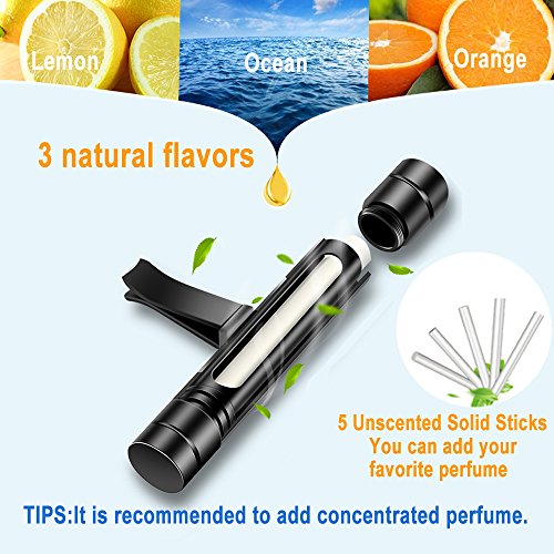 SUUKAA Car Air Freshener Purifier Cleaner,Vehicle Vent Clip Fragrance Diffuser,Solid Perfume,with 3 Light Scented Bars & 5 Scentless Bars,Add Your Favorite Perfume,for Auto Bedroom Office
