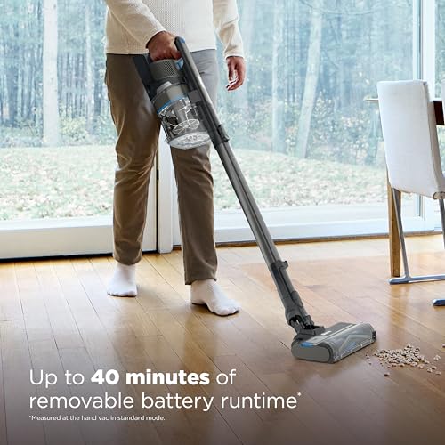 Shark PowerPro Reveal Plus Cordless Vacuum, FloorDetect & Dirt-Reveal Technology, HEPA Filter, Carpet & Hard Floor, Rechargeable, Charcoal, IZ376H