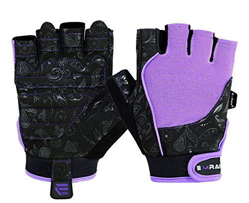 EMRAH Gym Weight Lifting Gloves Women Workout Fitness Ladies Bodybuilding Crossfit Breathable Powerlifting Wrist Support Strength Training Exercise (Purple, M (Fits 6.88 - 7.36 Inches)) - Thumbnail 5