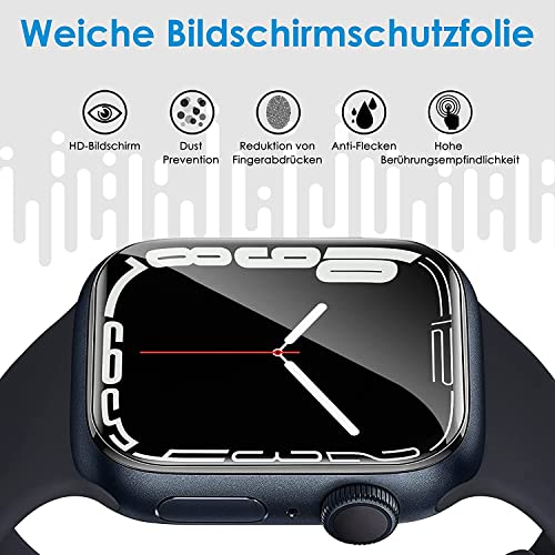 UniqueMe For Apple Watch Series SE3/SE2/SE/6/5/4 40 mm Screen Protector - Pack of 8, Flexible TPU, for iWatch 40 mm Screen Protector, Bubble-Free, Soft HD Clear Screen Protector, Full Coverage, Anti-Dust
