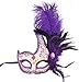 Masquerade Mask Halloween Ball Mask Christmas Costume Party Mask with Feather