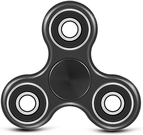 Anti-Anxiety 360° Hand Spinner Premium EDC Tri-Spinner Fidget Toy Fast Bearings Best Stress Reducer Relieves ADHD Anxiety and Boredom Ceramic Cube Bearing -Black