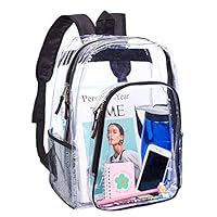 Heavy Duty Clear Backpack,Transparent Vinyl Backpack with Adjustable Straps, See Through Backpack for Work ,School,Security Travel and Sports