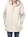 Nlife Women Winter Long Sleeve Sweatshirt Pullover Front Fuzzy Warm Fleece Hoodies Outwear Apricot