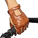 Evaliana Genuine Leather Sheepskin Fingerless Driving Gloves Motorcycle Biker