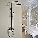 Rozin Luxury Bathroom Tub Shower Faucet Set 8 Inch Rain Shower Head with Hand Sprayer Oil Rubbed Bronze