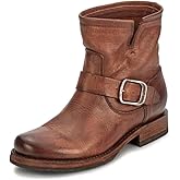 Frye 5 ¾” Veronica Booties for Women - Full-Grain Brush-Off Leather with Antique Metal Hardware and Rubber Outsole, Genuine Stitch Welt Construction