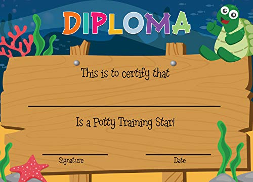 Potty Training Chart - Reward Sticker Chart - Marks Behavior Progress – Motivational Toilet Training for Toddlers and Children – Great for Boys and for Girls (Sea Theme)