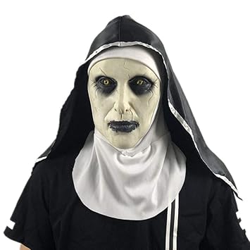 FairOnly The Nun Mask Halloween Party The Conjuring Valak Scary Latex Masks with Headscarf*Toy Gift Child