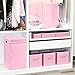 Simple Houseware Foldable Laundry Hamper Basket with Lid, Pink