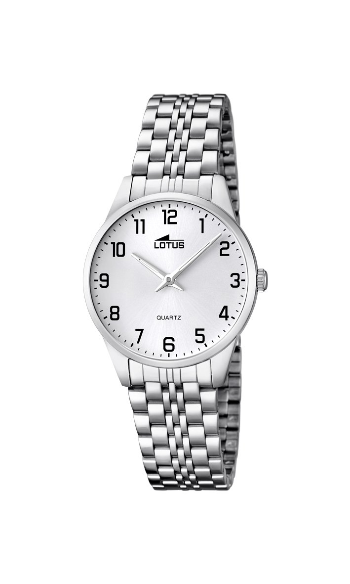 Lotus Women's Quartz Watch with White Dial Analogue Display and Silver Stainless Steel Bracelet 15884/1