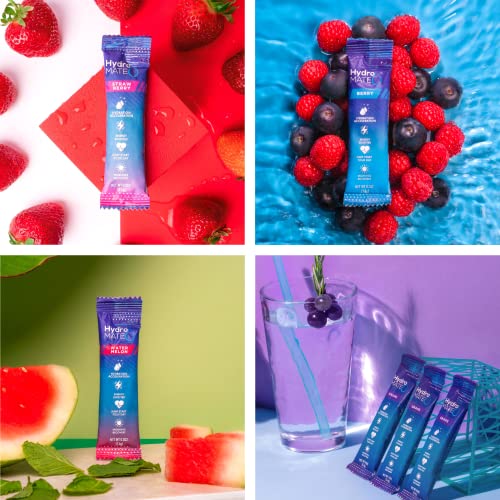 HydroMATE Electrolytes Powder Packets Energy Drink Mix Low Sugar