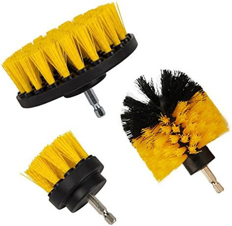 sleepsoon 3Pcs combinate Drill Brush-2inch/3inch/4inch Power Scrubbing Brush Drill,Spin Scrubber Electric Cleaning Brush Fixing for car, bathroom, wooden floor, laundry room cleaning(Orange)