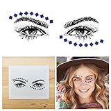 Tattify Bindi Festival Blue Diamond Colorful Temporary Face Rocks - Indie - Other Styles Available, Fashionable Temporary Rhinestone Gem Face Jewel Stickers