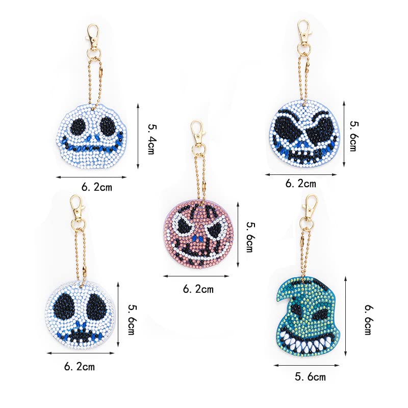 MingSH Diamond Painting Keychain,5 Pack DIY Rhinestone Keyrings Kits for Kids,Full Drill Crystal Cute Keychain Art Craft Key Chain Pendant for Handbag Charms Pendant Gift