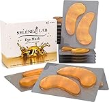 Under Eye Mask Patches Gold - 24K Collagen Hyaluronic Cooling Hydrogel Treatment Pads Reduce Dark Circles, Wrinkles, Puffiness, Bags, Vegan by Selene Lab (15 Pairs)            