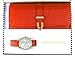 Gino Milano Women's Gold Leather Band Watch & Matching Tri-Fold Wallet Set - Red