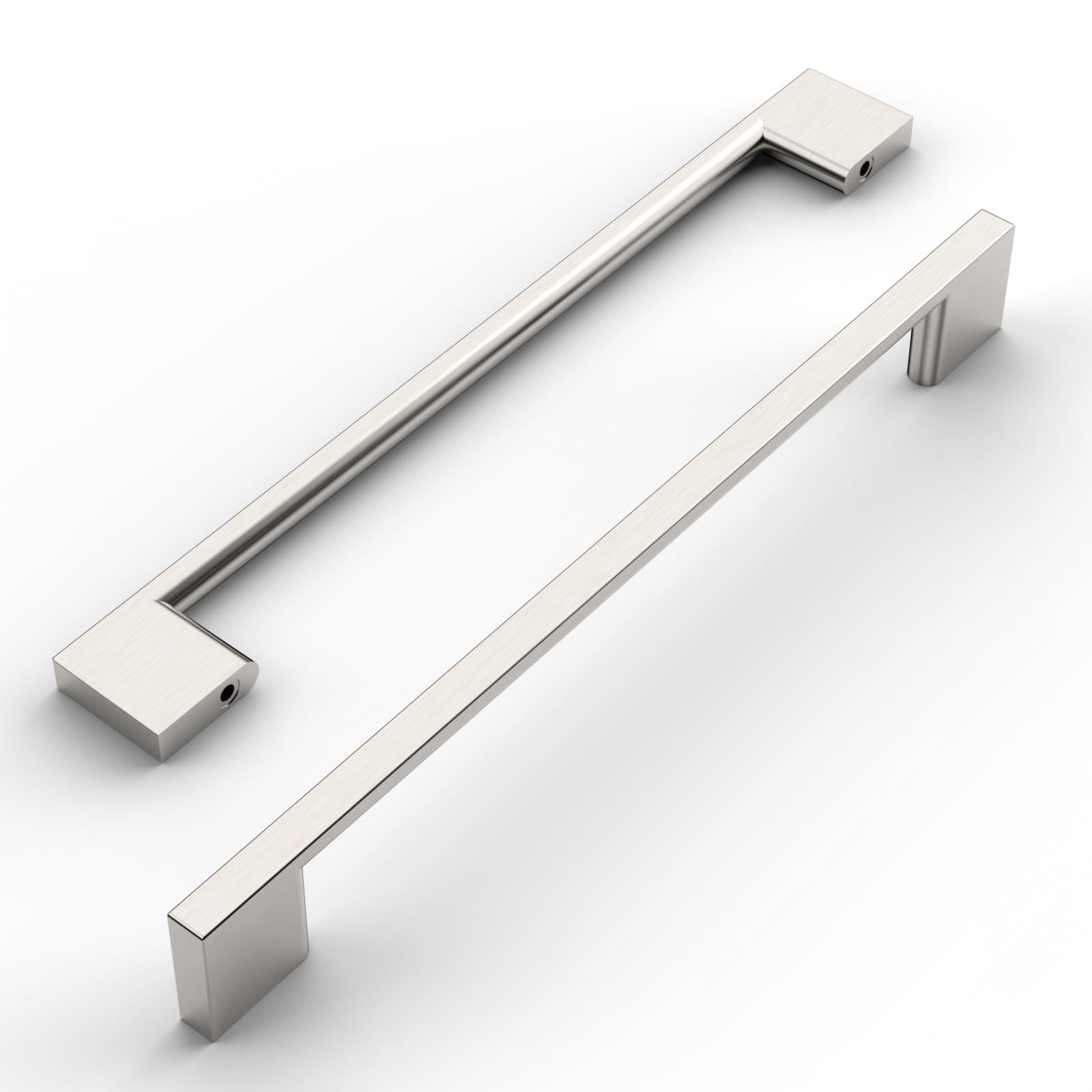 Amerdeco 10 Pack Brushed Satin Nickel Cabinet Pulls 192MM Hole Centers Kitchen Cabinet Handles Hardware Kitchen Handles for Cabinets Cupboard Handles Drawer Pulls UK0044 — image 1