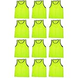 BlueDot Trading Adult Sports Pinnies Scrimmage Training Vests (12-Pack), Yellow