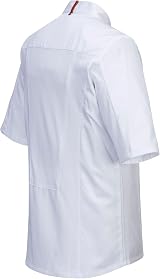 Portwest C738 Chef Jacket MeshAir Short Sleeve Kingsmill Polycotton White XXXL view 2