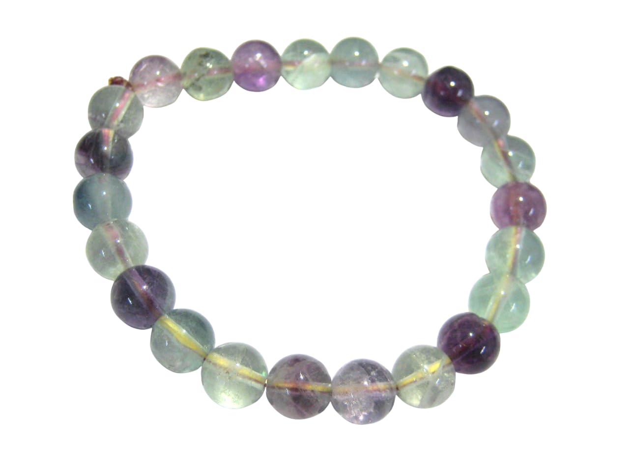 CRYSTALMIRACLE 8 MM FLUORITE GEMSTONE BEADED BRACELET CRYSTAL HEALING GIFT FASHION JEWELRY ACCESSORY