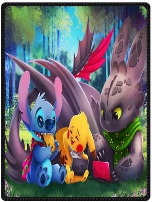 Scottshop Custom Fleece Blankets 58x80 Inch, Design Lilo & Stitch Blankets Throws Cotton Blanket Indoor / Outdoor Blanket