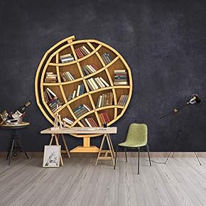 Wall Murals for Bedroom Modern Bookshelf Pattern Removable Wallpaper Peel and Stick Wall Stickers - 66x96 inches