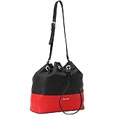 Banuce Top Grain Leather Bucket Bag for Women Stylish Drawstring Ladies Shoulder Bucket Purse