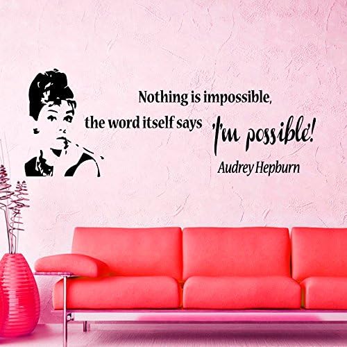 Wall Decals Vinyl Sticker Nothing Is Impossible Audrey Hepburn