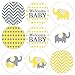 Yellow Elephant Welcome Baby Kisses Candy Stickers, Chocolate Drops Labels - 180 Count