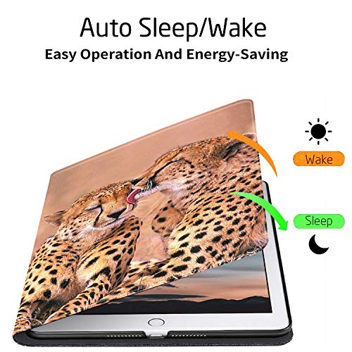 iPad Pro 12.9 Case 2020,AMOOK Adjustable Folio Smart Cover Stand Shockproof TPU Case with Auto Sleep/Wake & Anti-Slide Design for Apple iPad Pro 12.9 Inch 4th Gen- Animal Cheetah Leopard