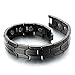 COOLSTEELANDBEYOND Exquisite Black Stainless Steel Bracelet for Men