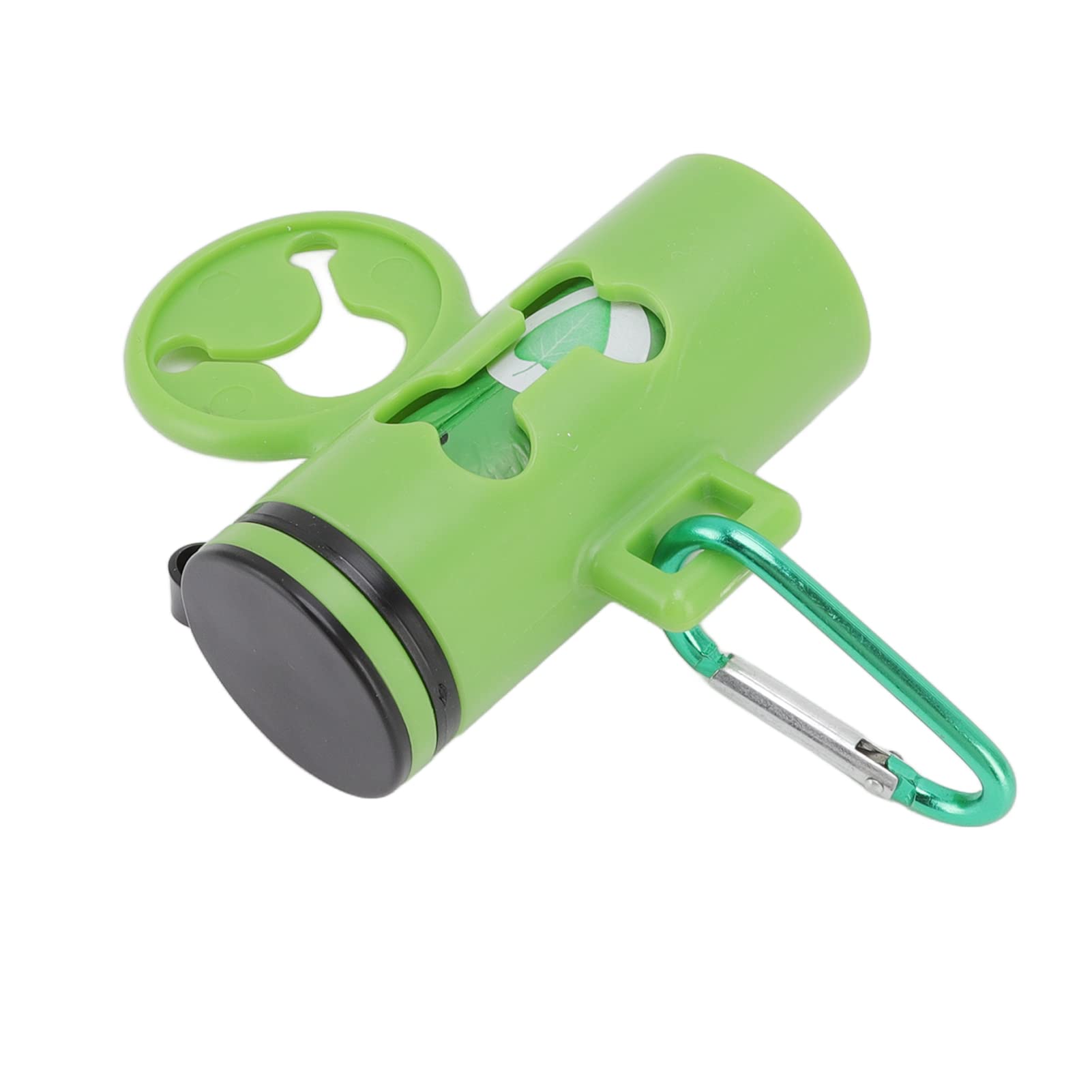 Dog Poop Bag Dispenser, ABS Durable Strong Unique Poop Bag Holder Hands Free Hook Design Metal Keychain Pet Waste Bag Holder Dog Bag Dispenser Dog Poop Dispenser Doggie Bag Holder for Lead(Green)