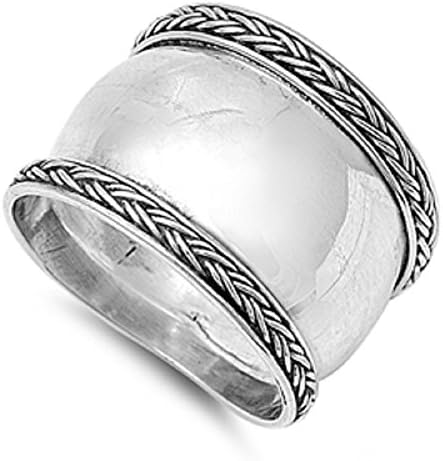 Bali Jewelry: 925 Sterling Silver Oxidized Antique Finish Bali Design Ring (9)
