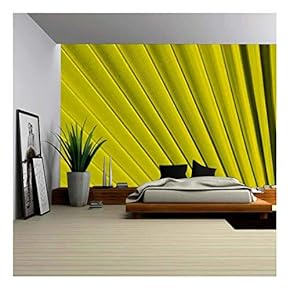 Texture of Green Palm Leaf Pattern Backround - Removable Wall Mural | Self-Adhesive Large Wallpaper - 66x96 inches