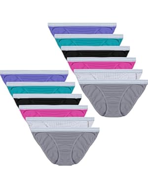 Women's Cotton Sporty String Bikini Panty (Pack of 12)