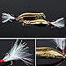 Fishing Lures Gold Metal Jig Lures Crankbait Casting Sinker Swimbaits Fishing Spoons with Treble Hooks and Feathers Bait for Striped Bass Lures Trout Freshwater Saltwater Fishing (Pack of 4)