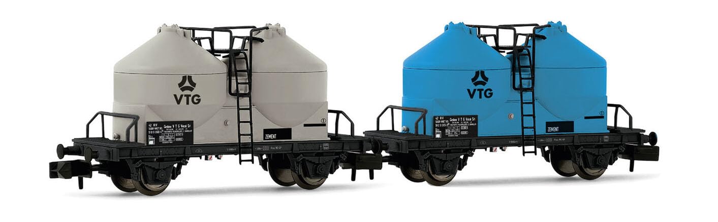 ARNOLD HN6640 DR-Miet, 2-unit pack of 2-axle silo wagon Ucs, grey livery VTG, ep. IV Freight Wagons