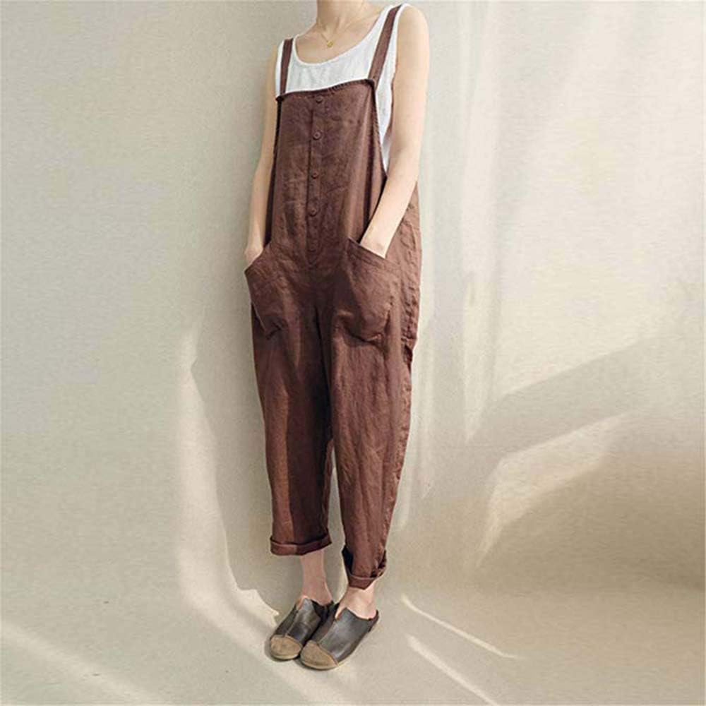 Women's Baggy Wide Leg Overalls Casual Jumpsuit Rompers Harem Pants: Clothing