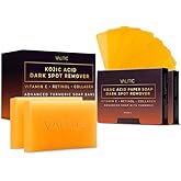 VALITIC Kojic Acid and Turmeric Dark Spot Corrector Soap – Skin Care Cleansing Duo - 2 Soap Bars and 200 Melting Paper Sheets - Infused with Vitamin C, Retinol and Collagen