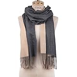 SOJOS Both-Side Colored Reversible Cashmere Wool Women Scarf Shawls Wraps SC302