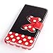 Yakamoz Lovely Cute Black Red Bow Bowkot Polka Dot Leather Flip Wallet Stand Case with Card Slots for Apple iPhone 6 Plus 5.5