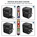 Travel Adapter Charger, AMORNO Worldwide International Universal All in One Adapter 1840W Travel AC Power Plug Converter with 4 USB Charging Ports and 1 Type C Adapter for Cell Phone/ipad/Laptop